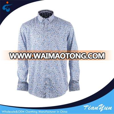 Customized professional wholesale cotton printed men's dress shirt