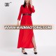 2018 The Latest Design Plus Size Ankle Length Long Sleeve Maxi Shirt Dress For Womens